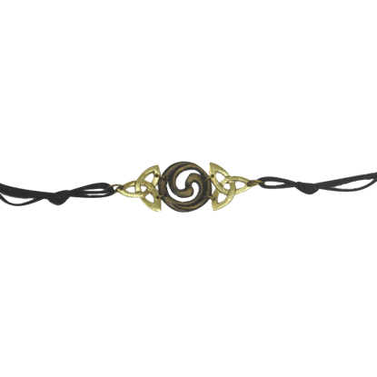 Brass Triquetra Spiral Bracelet