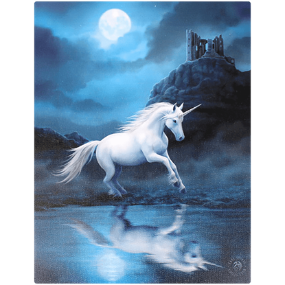 Moonlight Unicorn Canvas Print by Anne Stokes