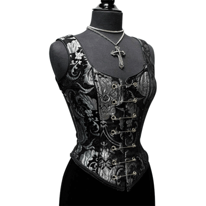 Silver and Black Tapestry Bodice