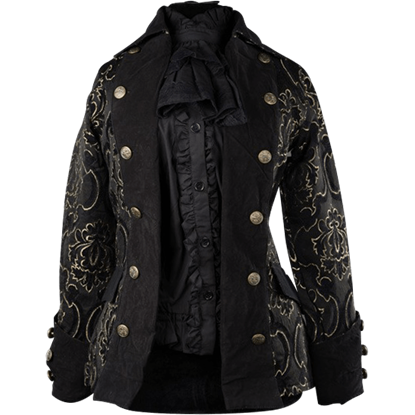 Black Jacquard Lady Pirate Jacket