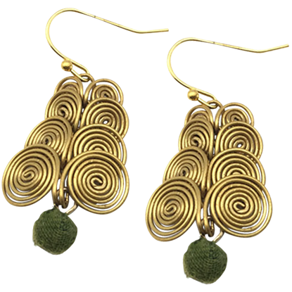 Golden Swirls Norse Bead Earrings