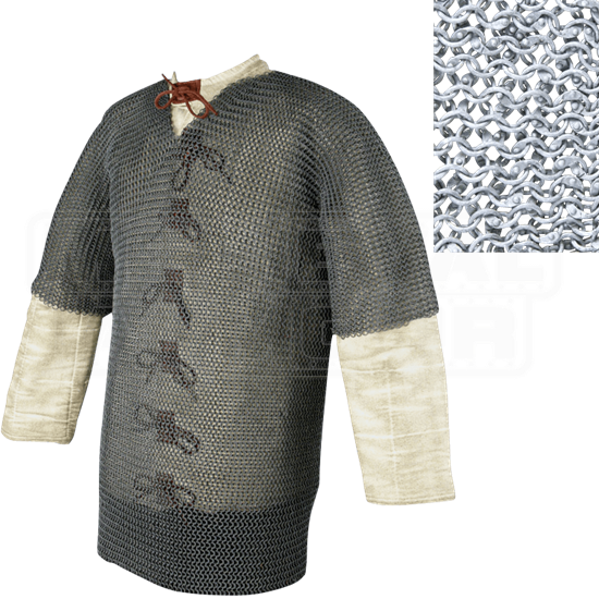 Half Sleeve Riveted 48 Inch Aluminum Chainmail Shirt