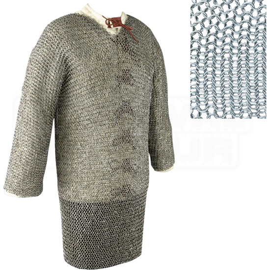 Full Sleeve Round Ring Chainmail Hauberk - Butted - Small