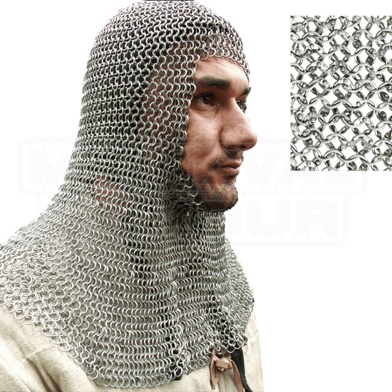 Round Ring Chainmail Coif - AB2556 by Medieval Armour, Leather Armour ...