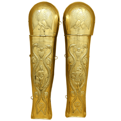 Details about   Medieval Crusader Spartan Steel 18Gauge Leg Guard Brass antique Armor Greaves 