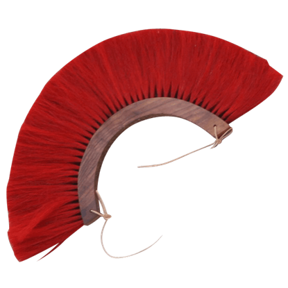 Red Helm Plume with Wood Base