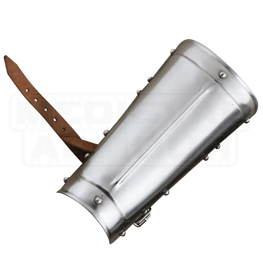 Economy Steel Arm Guards AHA017 by Medieval Armour, Leather Armour