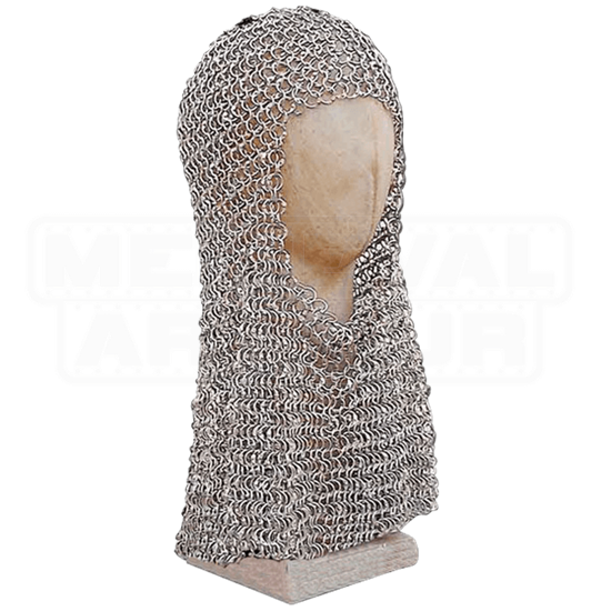 Riveted Flat Steel Chainmail Coif