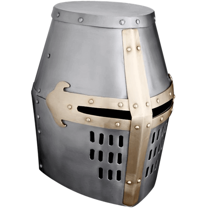Brass Trim Crusader Great Helm