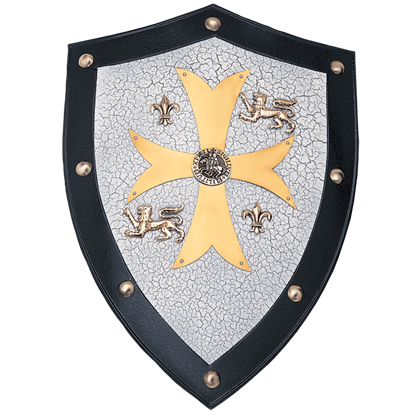 Details about  / Medieval 18 Guage Steel Knight Brass Cross Templar Shield Fighting Shield