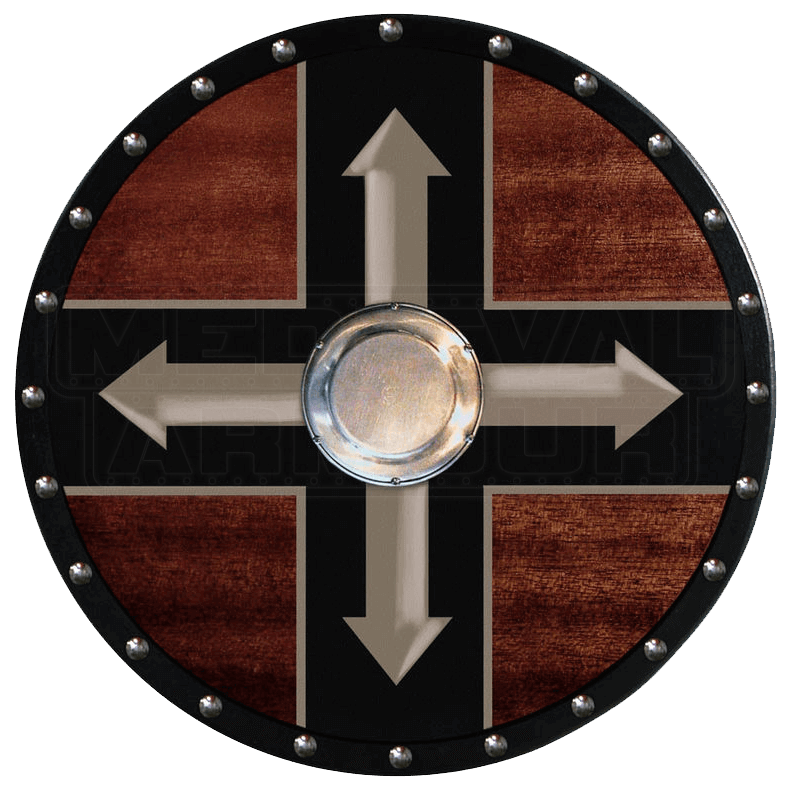 Wooden Viking Berserker Shield (Four Arrows) - WS-106 by 