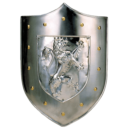 Plain Steel Rampant Lion Shield by Marto