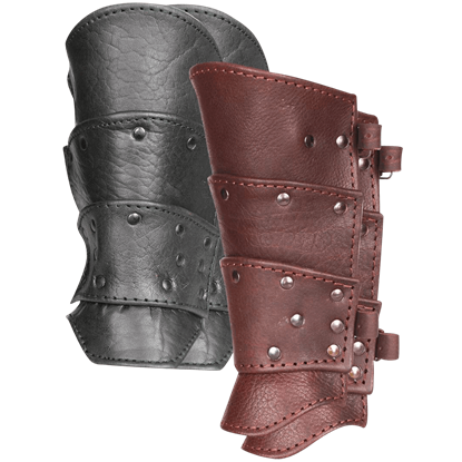Freedomanoth Leather Bracer Cuff Bracer Medieval Leather Wristband Unisex Leather Gauntlet Wristband Wide Bracer Arm Protectors 