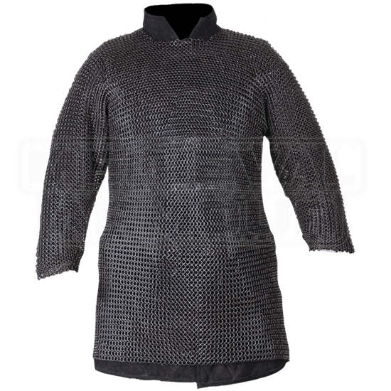 Berengar Long Sleeve Blackened Chainmail Hauberk