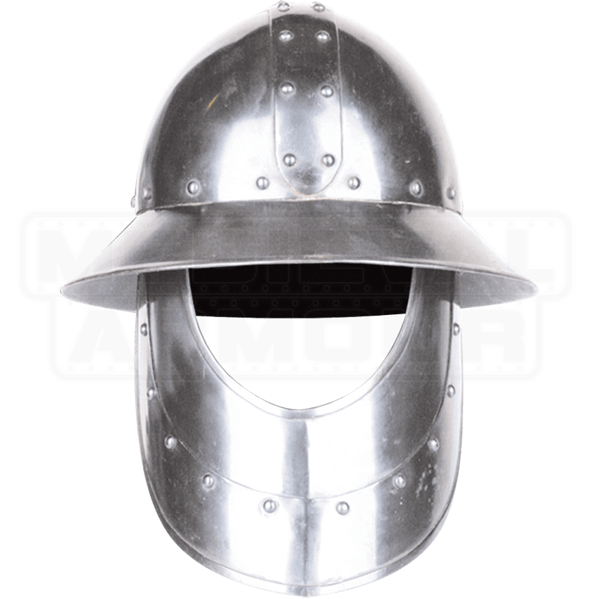 Steel Kettle Hat with Face Armour - MY100608 by Medieval Armour ...