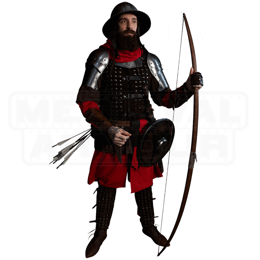 Jupp Steel Kettle Helmet MY100630 by Medieval Armour, Leather Armour