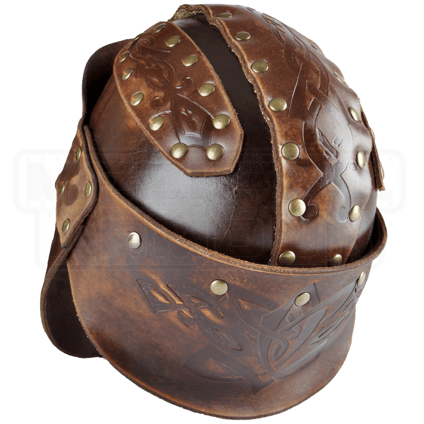 Odomar Viking Leather Helmet RT249 by Medieval Armour, Leather