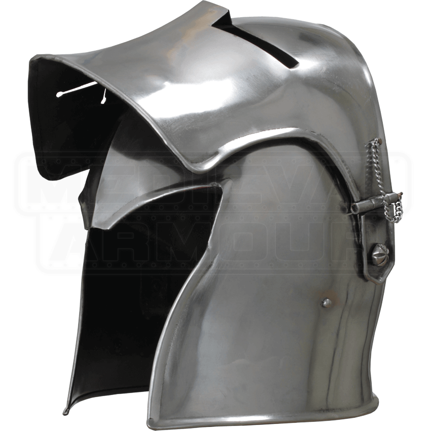 Visored Barbuta Helmet MCI2428 by Medieval Armour, Leather Armour