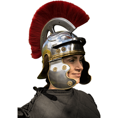 Lorica Segmentata Armour W/ Roman Centurion Helmet Red Plume Ancient Item