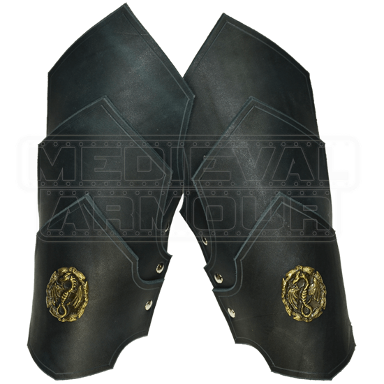 Dueling Dragons Leather Bracers