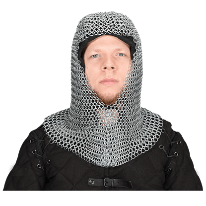 Details about   Medieval Butted Black & Zinc Chainmail Hood/Coif Chain Mail LARP SCA 