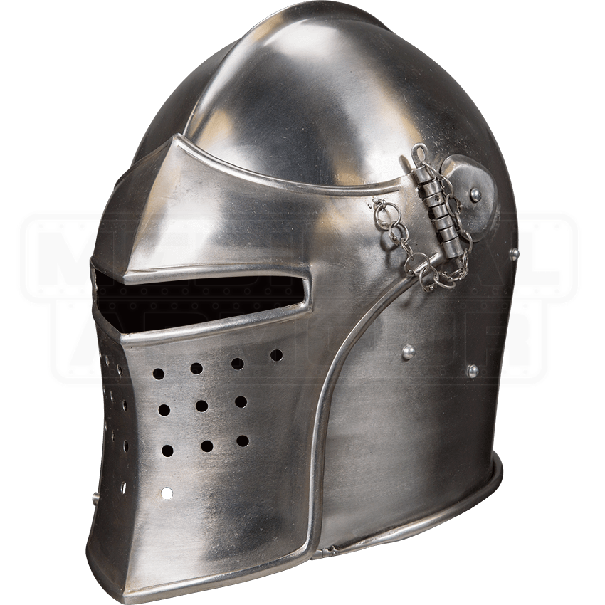 Visored Bascinet Combat Helmet - HW-700569 by Medieval Armour, Leather ...