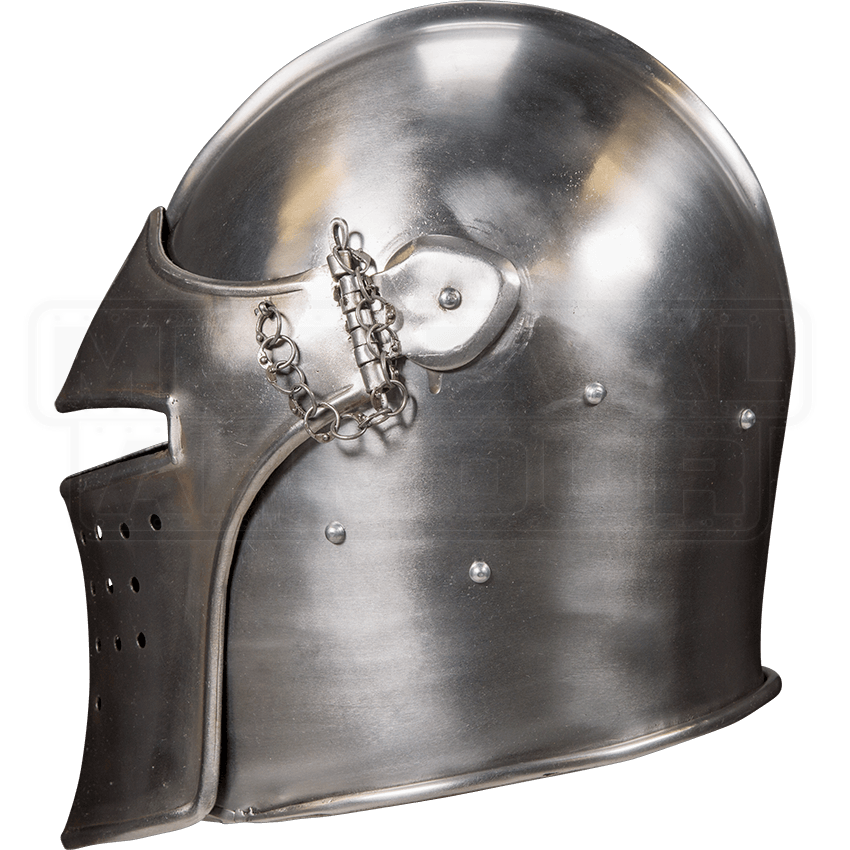 Visored Bascinet Combat Helmet - HW-700569 by Medieval Armour, Leather ...