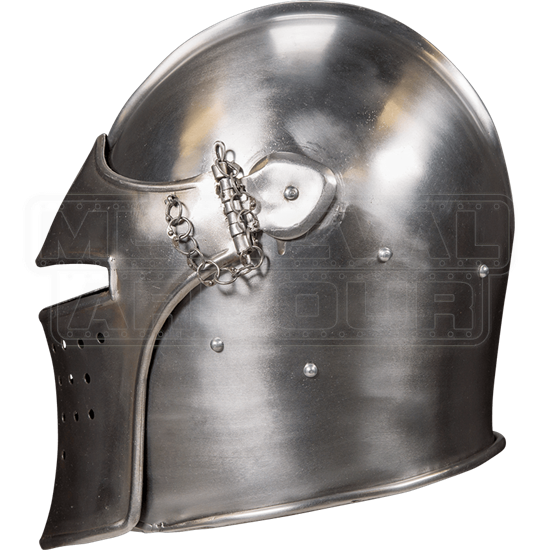 Visored Combat Helmet HW700569 by Medieval Armour, Leather