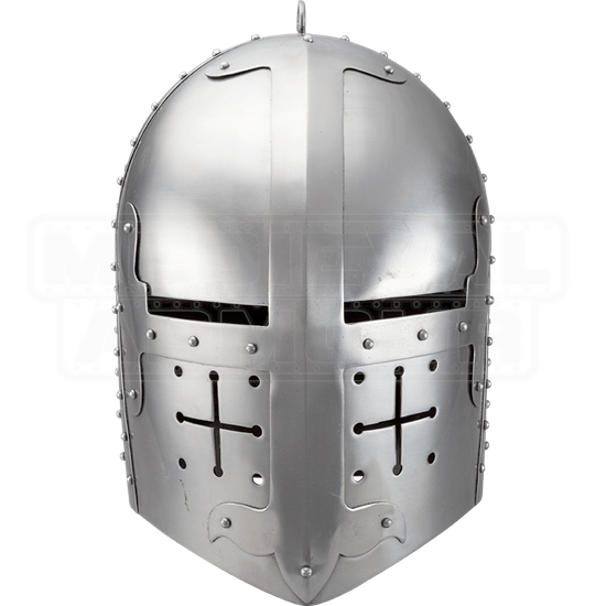Gothic Knight Helmet - Polished - HW-700185 by Medieval Armour, Leather ...