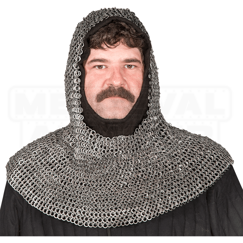 Round Ring Round Riveted Chainmail Coif - HW-700768 by Medieval Armour ...