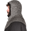 Round Ring Round Riveted Chainmail Coif