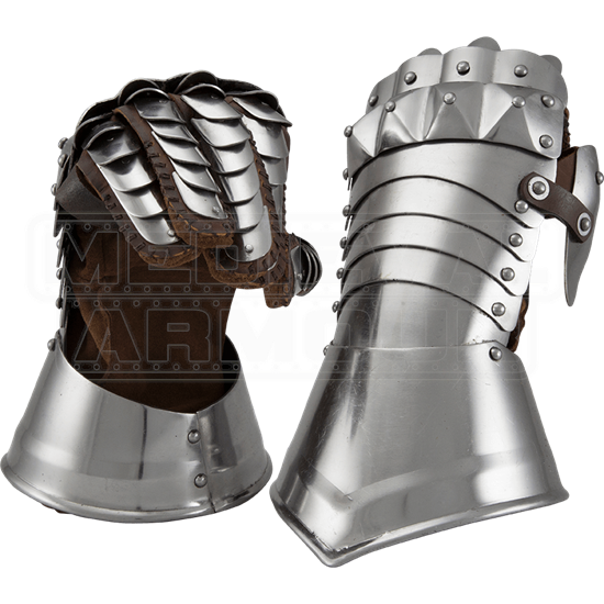 Knightly Medieval Gauntlets - HW-700779 by Medieval Armour, Leather ...