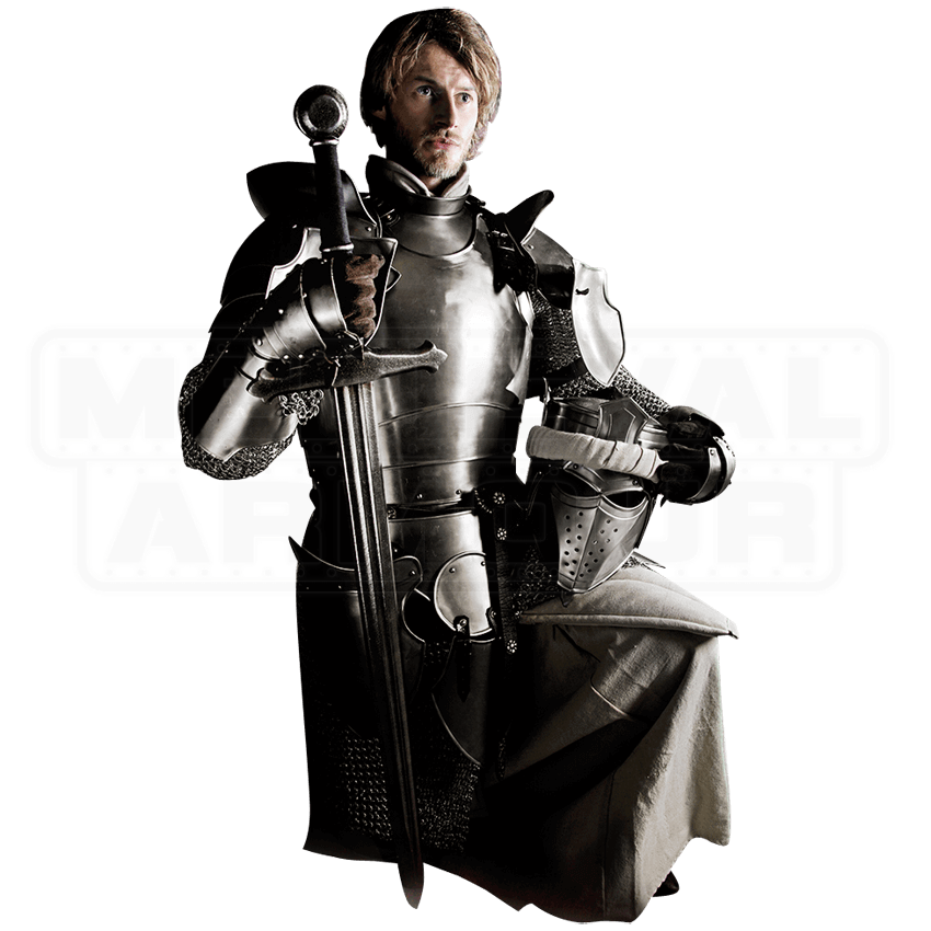 Steel Galahad Shield Tasset MY100422 by Medieval Armour, Leather