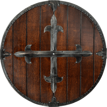 Fleur Cross Medieval Round Shield	