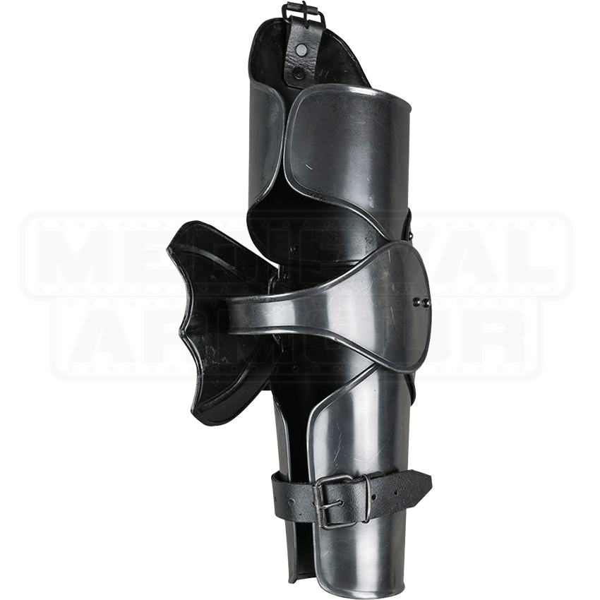 Blackened Ortwin Full Arm Guards MY101083 by Medieval Armour, Leather