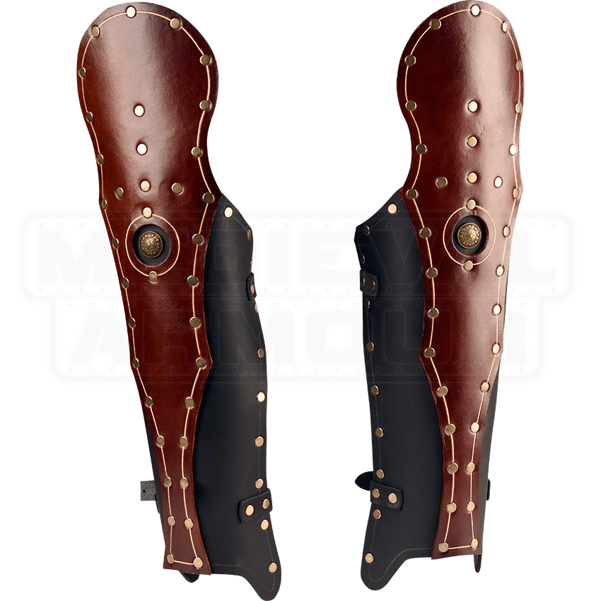 Praetorian Leather Knee Greaves - RT-201 by Medieval Armour, Leather ...