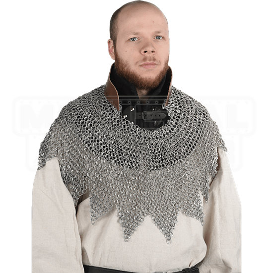 Aluminum Chainmail Aventail with Dagged Edges
