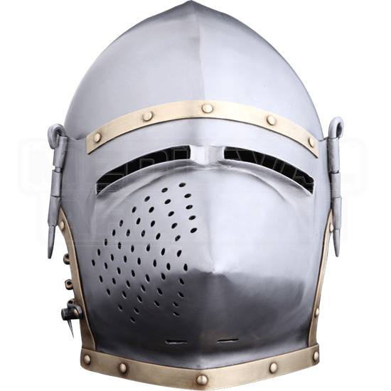 Churburg Style Bascinet Helmet - MH-H0917 by Medieval Armour, Leather ...