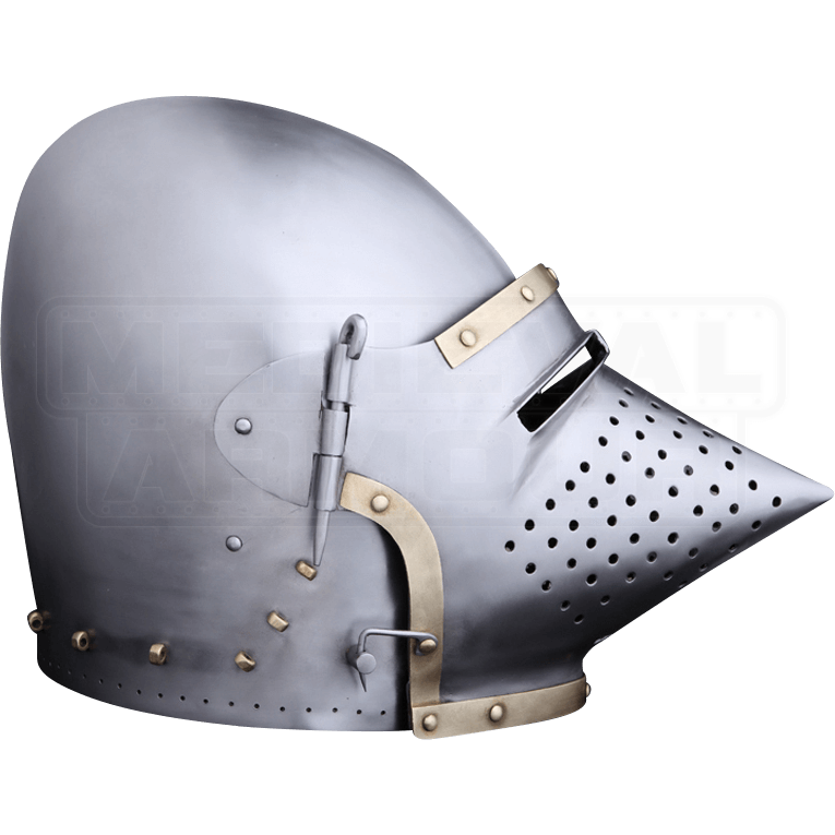 Churburg Style Helmet MHH0917 by Medieval Armour, Leather