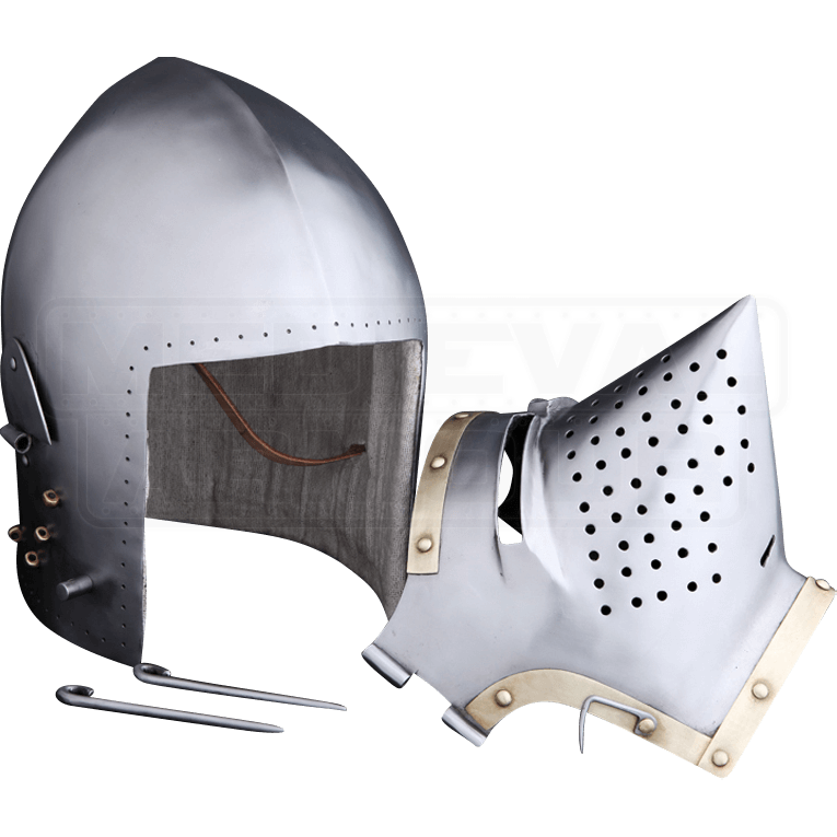 Churburg Style Helmet MHH0917 by Medieval Armour, Leather