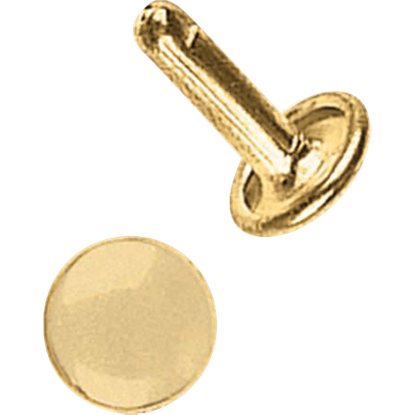 Double Cap Rivets - Brass Plated - 7/16 Inch - 100 Pack