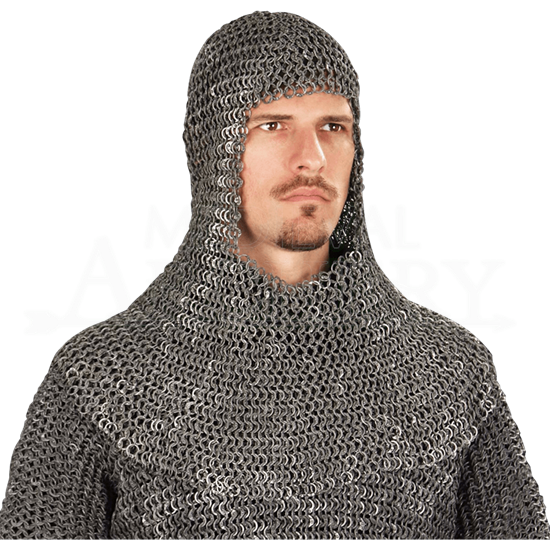 Riveted Dark Aluminum Chainmail Coif - 300478 by Traditional Archery ...