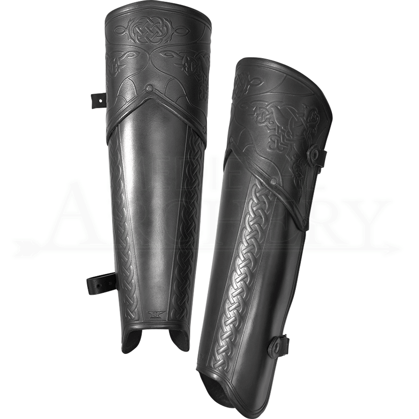 Celtic Mantikor Leather Greaves - MY100691 by Traditional Archery ...