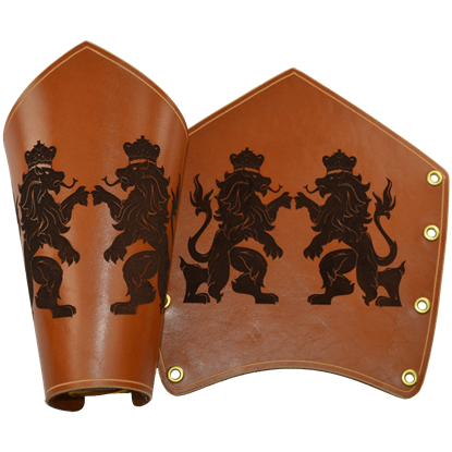 Regal Lions Leather Arm Bracers