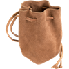 Brown Leather Drawstring Pouch