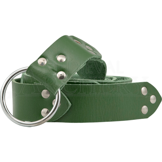 Fighters Leather Ring Belt - Green