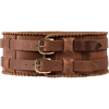 Laced Leather Wide Belt - Brown