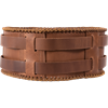 Laced Leather Wide Belt - Brown