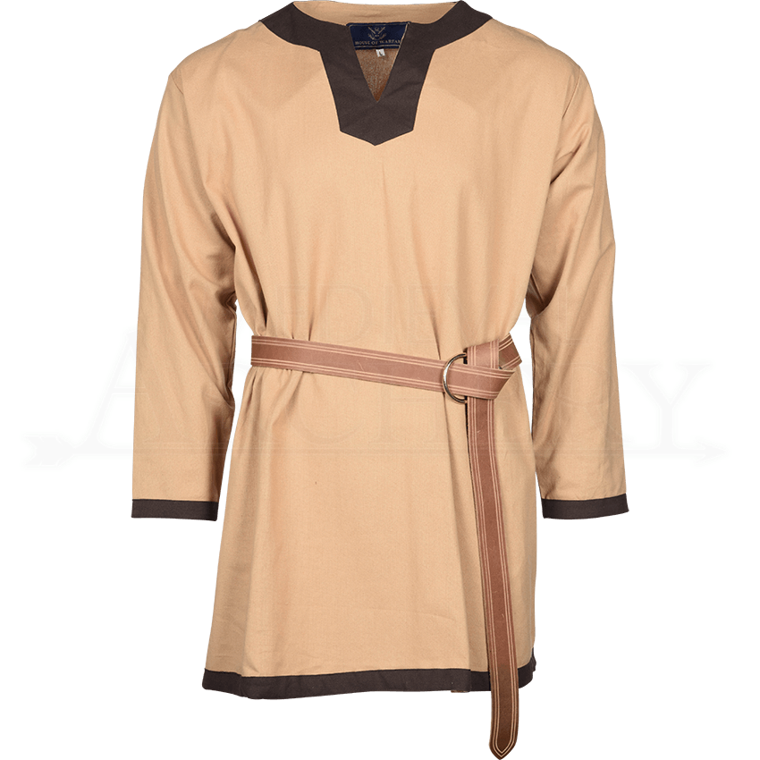 Basic Medieval Tunic - Natural with Brown - HW-701393N by Traditional ...