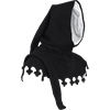 Wool Medieval Liripipe Hood - Black